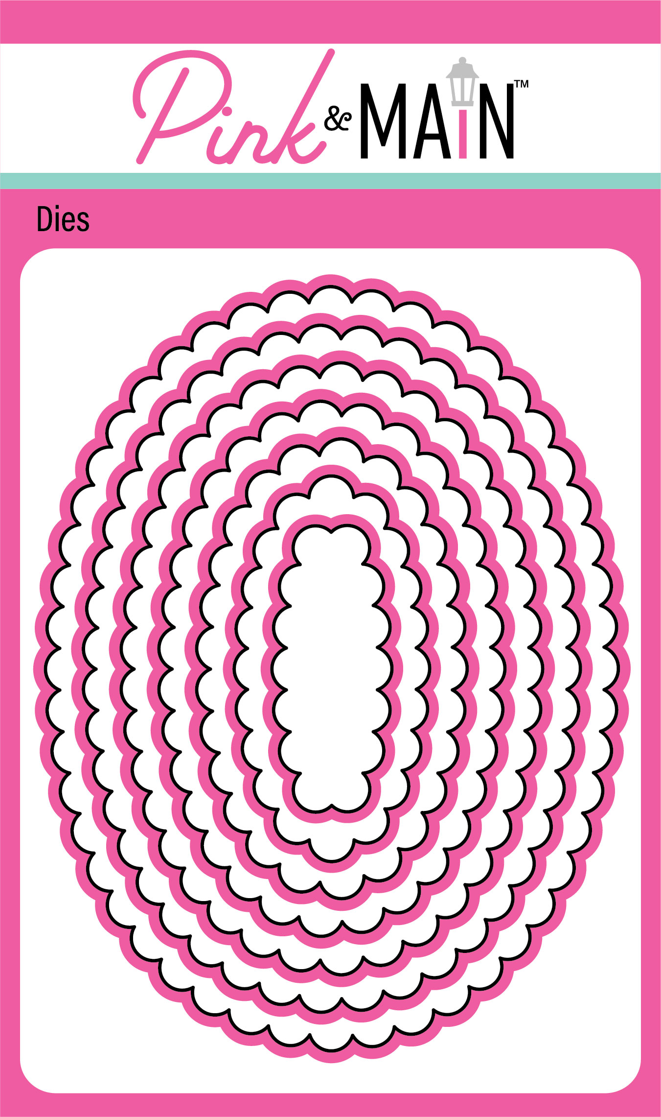 Pink & Main Die Scallop Oval