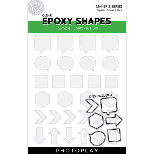 Photo Play Clear Epoxy Shapes Squares & Word Bubbles With Die