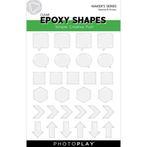 Photo Play Clear Epoxy Shapes Squares & Word Bubbles Without Die