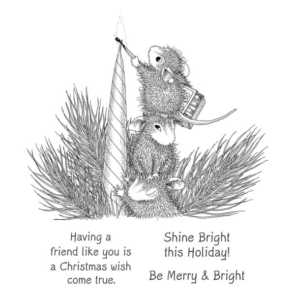 Spellbinders Holiday Glow Cling Rubber Stamp Set From the House-mouse Holiday Friends Collection