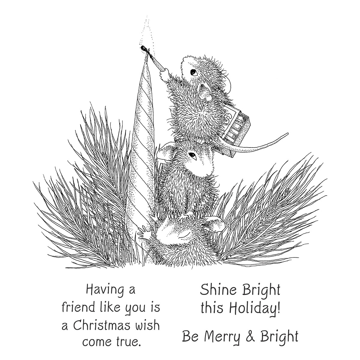 Spellbinders Holiday Glow Cling Rubber Stamp Set From the House-mouse Holiday Friends Collection