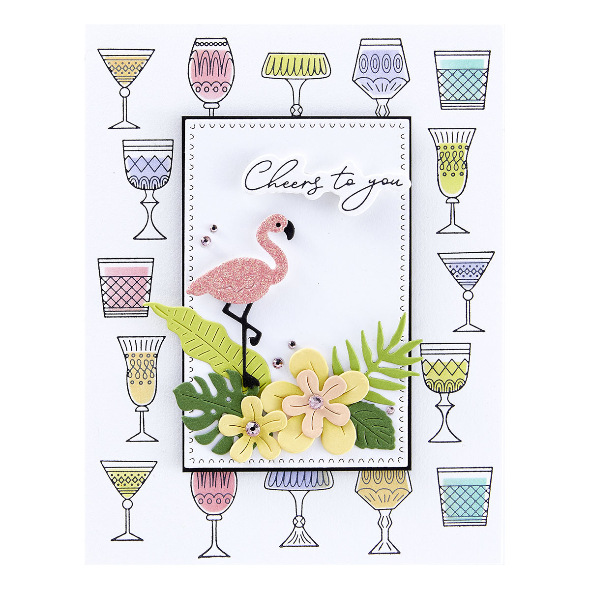 Spellbinders Tropical Flair Etched Dies From the Happy Hour Collection