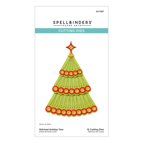 Spellbinders Stitched Holiday Tree Etched Dies From the Stitched Bright Collection