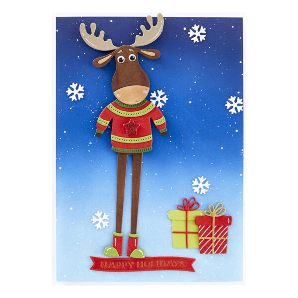 Spellbinders Dancin' Moose Klondike Etched Dies From the Dancin' Christmas Friends Collection