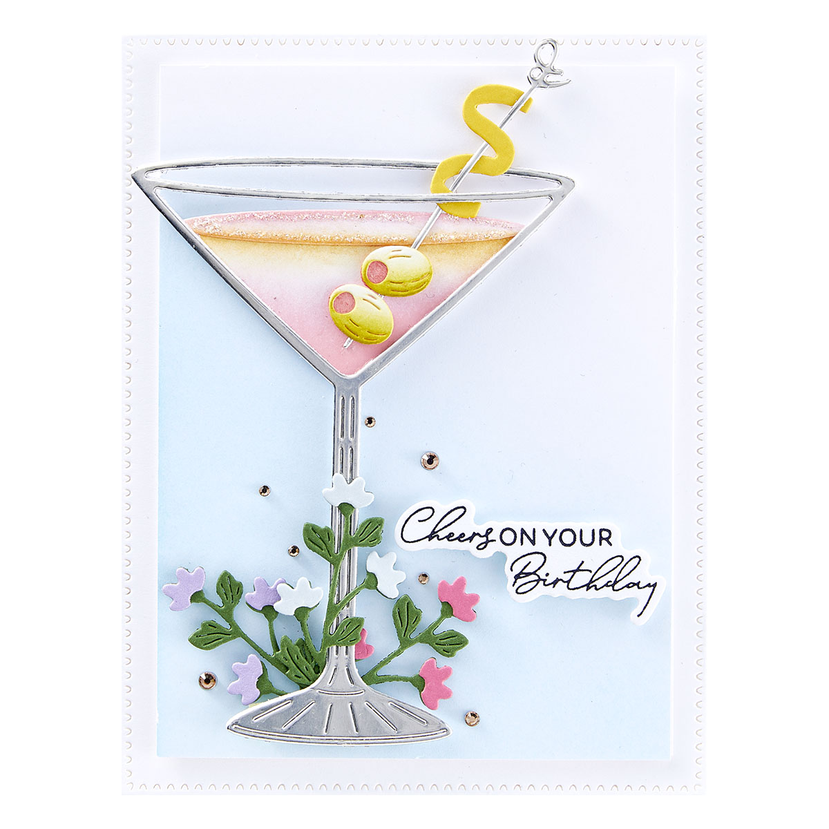 Spellbinders Olive Martinis Etched Dies From the Happy Hour Collection