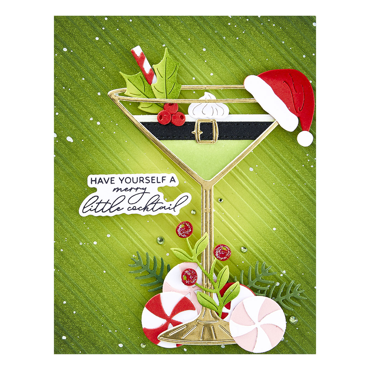 Spellbinders Christmas Cocktails Etched Dies From the Happy Hour Collection