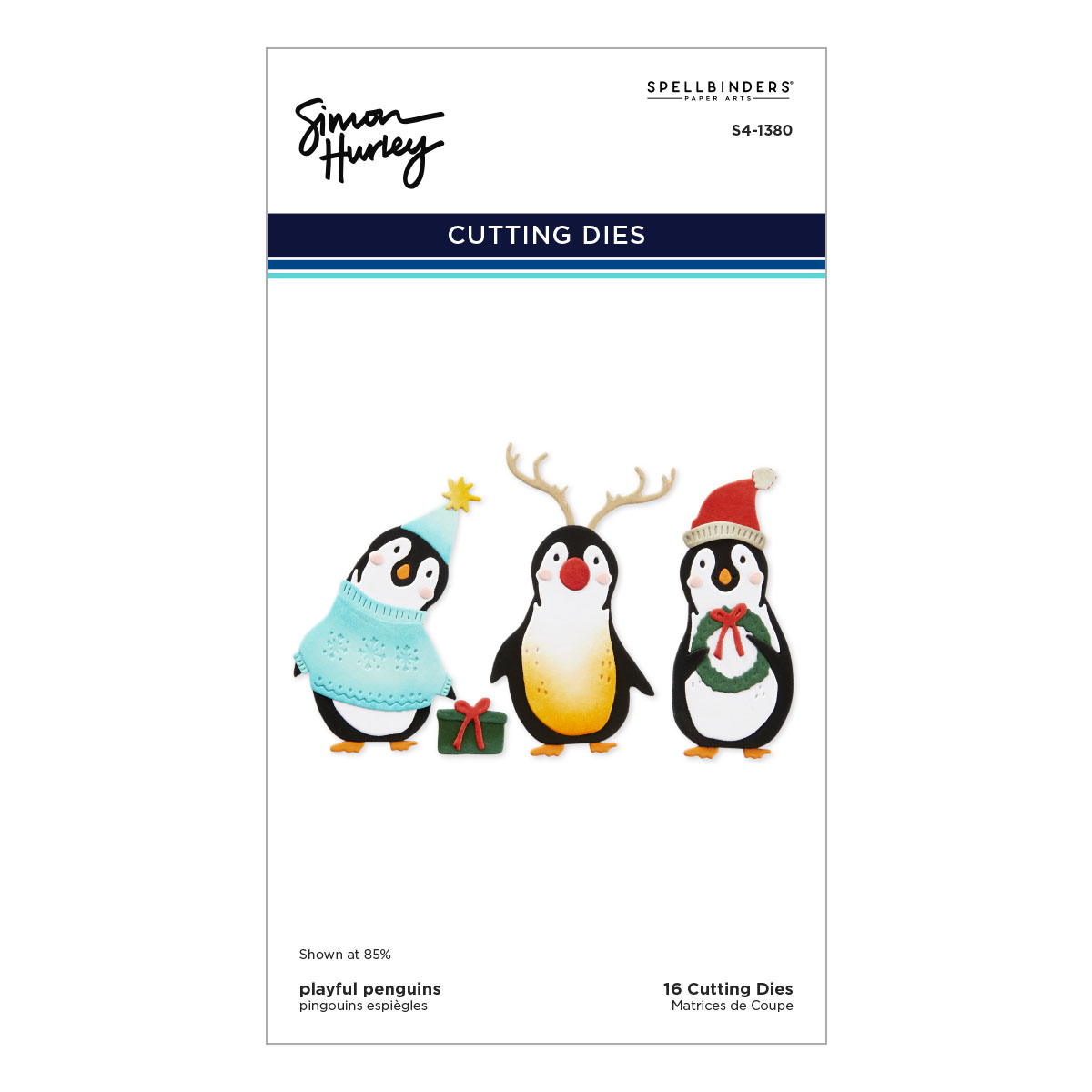 Spellbinders Playful Penguins Etched Dies From the Let It Snow Collection By Simon Hurley