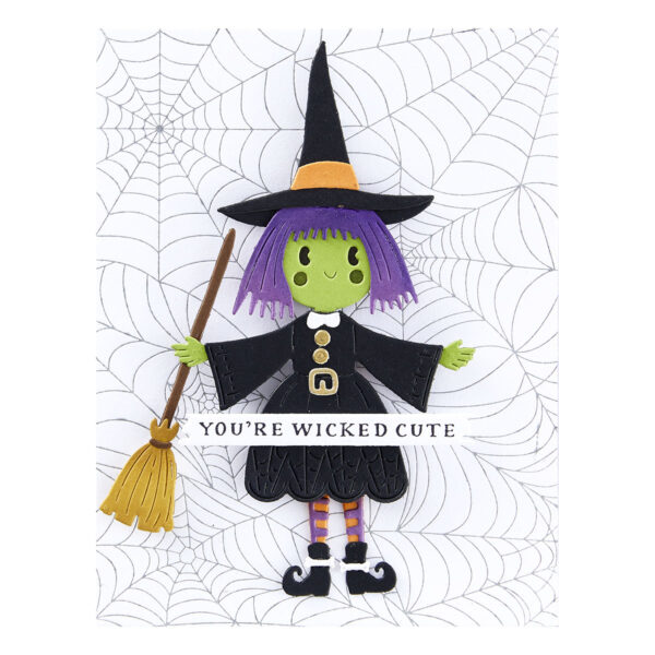 Spellbinders Fiona the Dancin' Witch Etched Dies From the Happy Haunting Collection