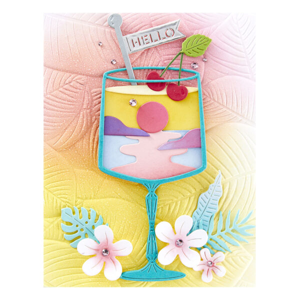 Spellbinders Sunset in A Glass Etched Dies From the Happy Hour Collection