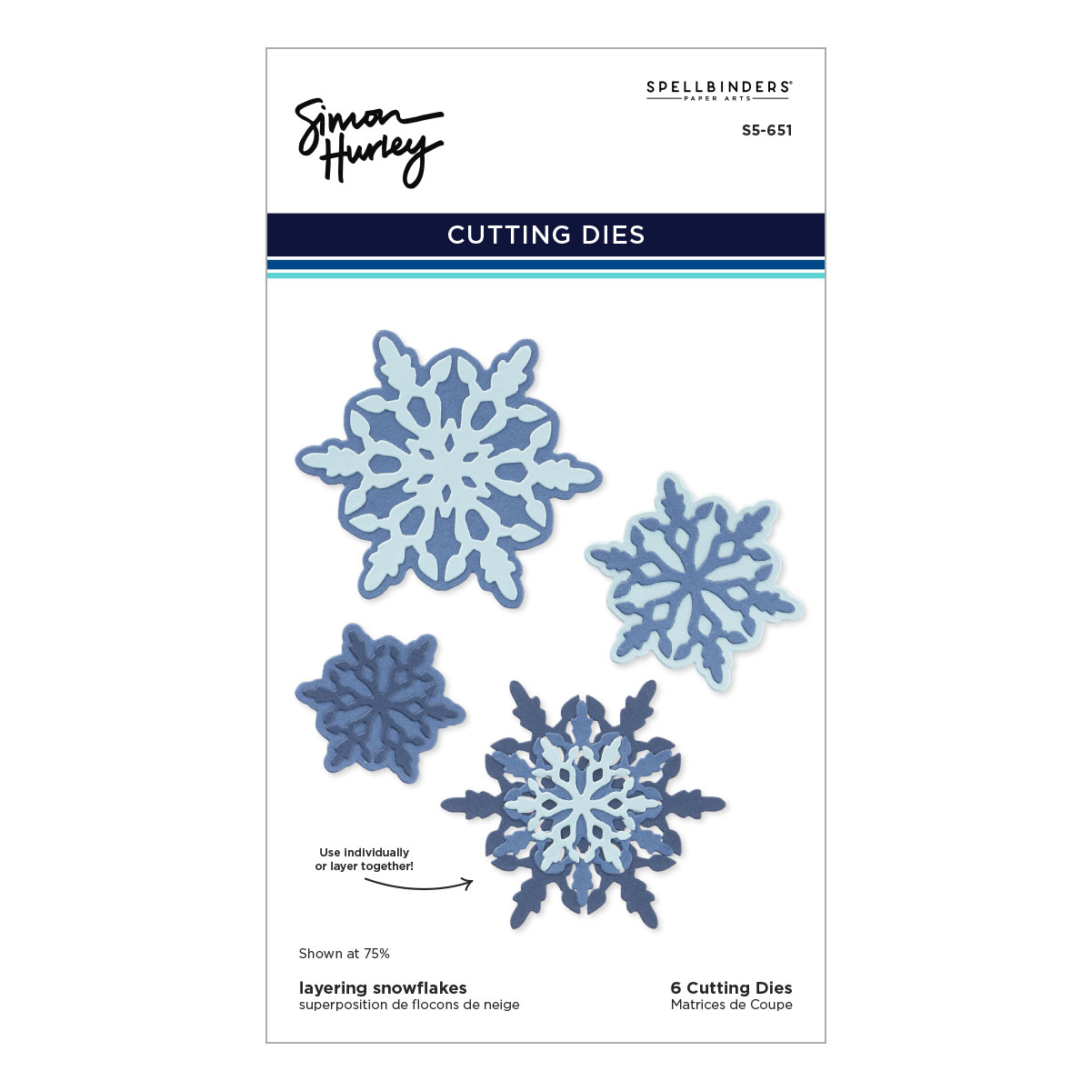 Spellbinders Layering Snowflakes Etched Dies From the Let It Snow Collection By Simon Hurley