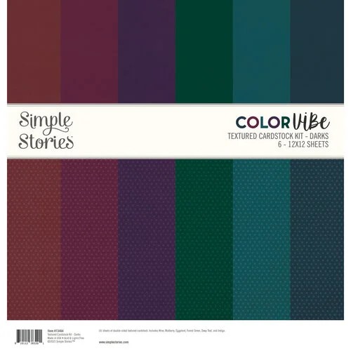 Simple Stories Color Vibe Textured Cardstock Kit Darks