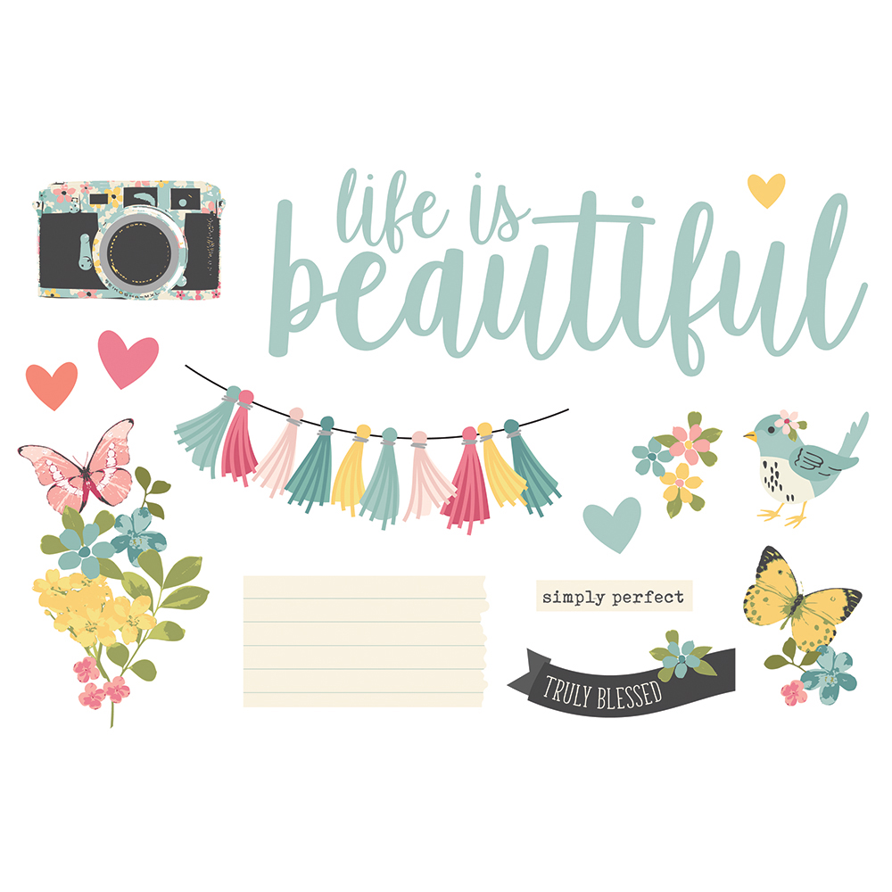 SIMPLE STORIES PAGE PIECES LIFE IS BEAUTIFUL