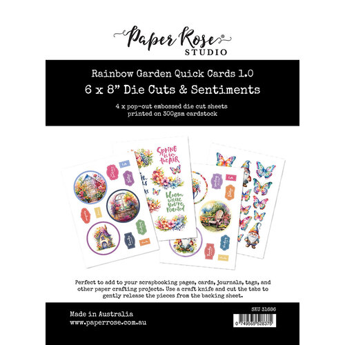 PAPER ROSE RAINBOW GARDEN DIE CUTS & SENTIMENTS 1.0