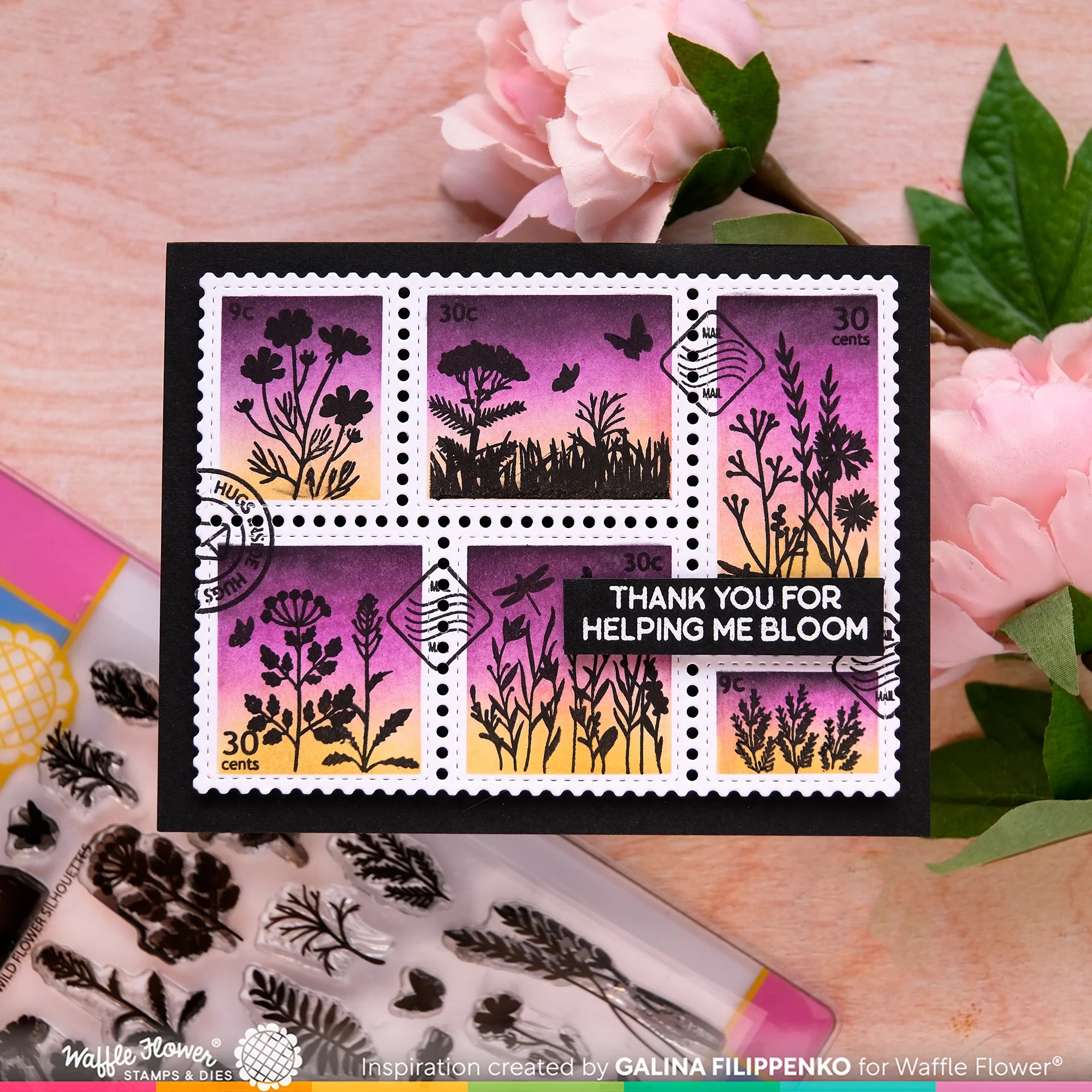 Waffle Flower Stamp Wild Flower Silhouette