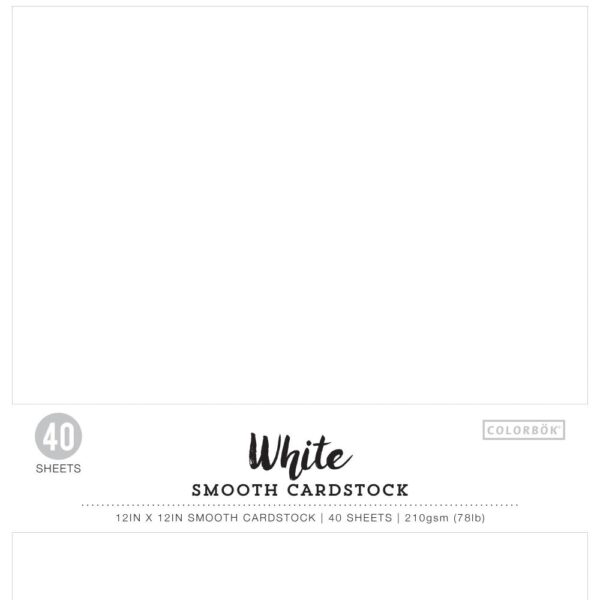 AC COLORBOK CARDSTOCK 12X12 WHITE PAD