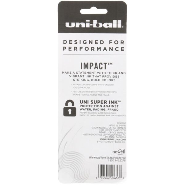 UNIBALL GEL IMPACT GOLD SILVER WHITE