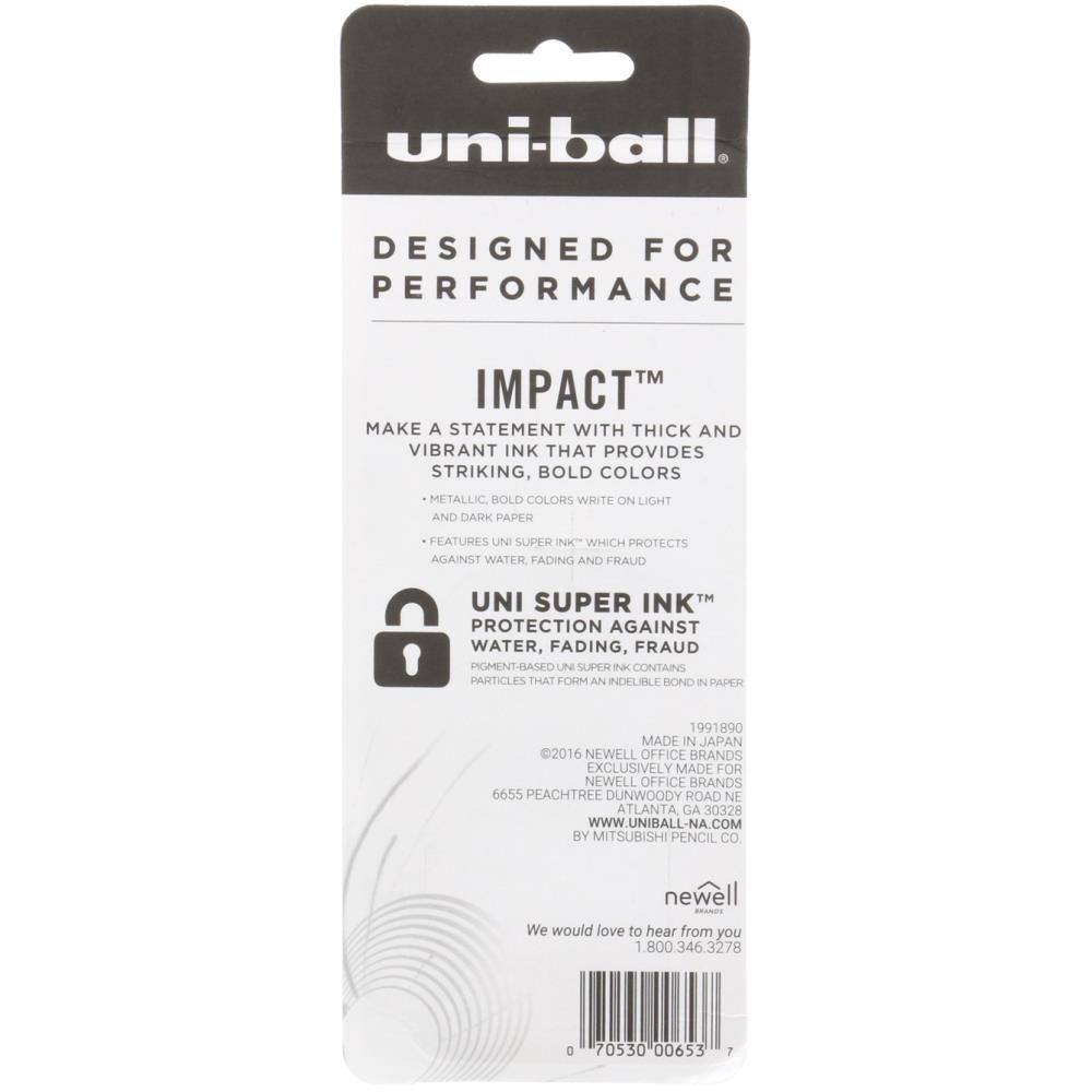 UNIBALL GEL IMPACT GOLD SILVER WHITE