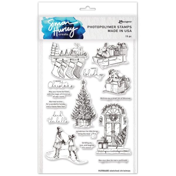 RANGER SIMON HURLEY STAMP SKETCHED CHRISTMAS