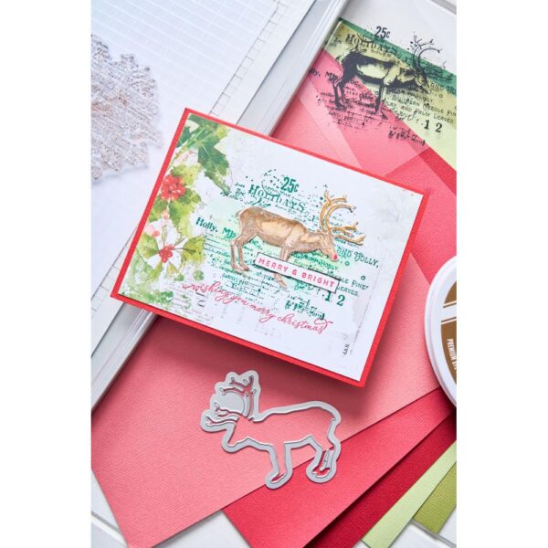 Sizzix Clear Stamp w/Framelit Die – Reindeer Mix Cluster By 49 and Market