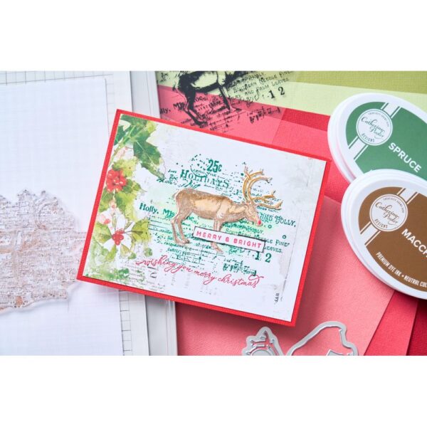 Sizzix Clear Stamp w/Framelit Die – Reindeer Mix Cluster By 49 and Market