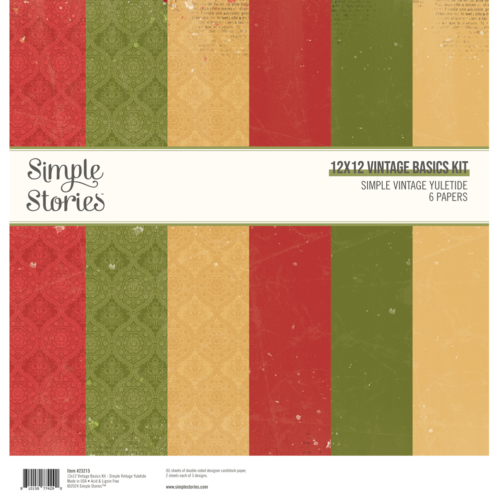 Simple Stories Simple Vintage Yuletide 12X12 Vintage Basics Kit