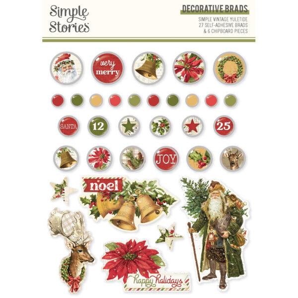 Simple Stories Simple Vintage Yuletide Decorative Brads