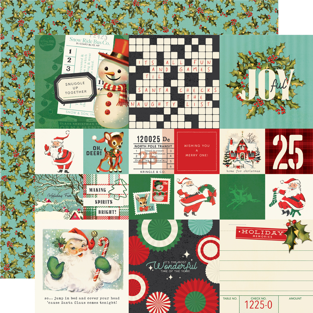 Simple Stories Simple Vintage Holly Jolly 2X2/4X4 Elements