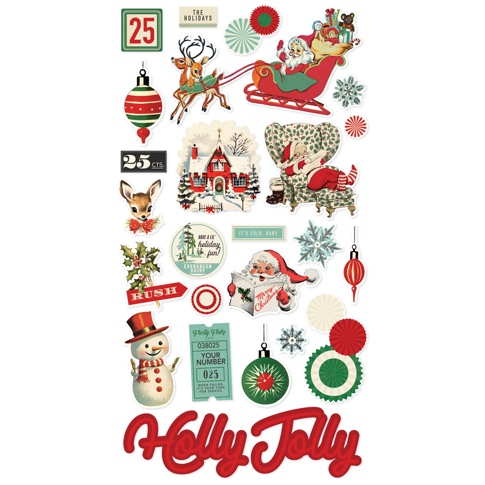 Simple Stories Simple Vintage Holly Jolly 6X12 Chipboard