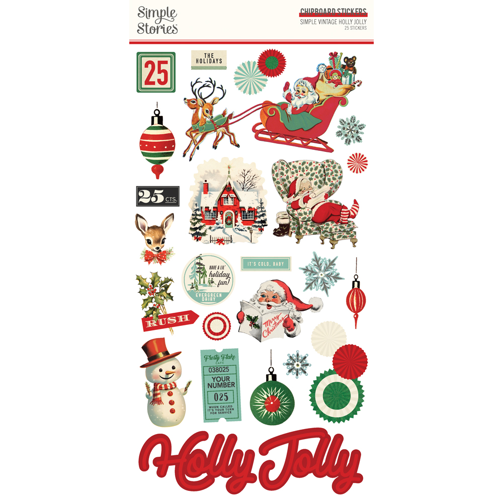 Simple Stories Simple Vintage Holly Jolly 6X12 Chipboard