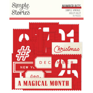 Simple Stories Simple Vintage Holly Jolly Number Bits & Pieces