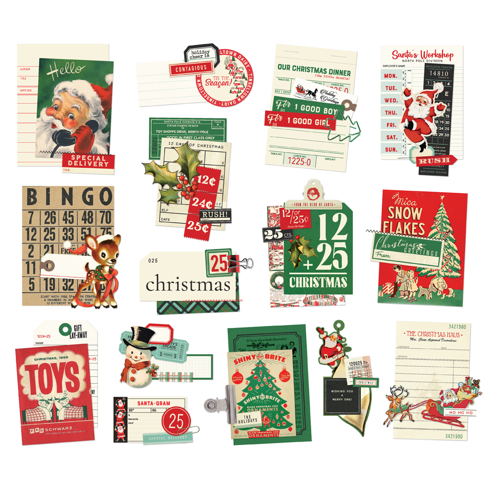 Simple Stories Simple Vintage Holly Jolly Layered Bits & Pieces