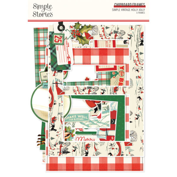 Simple Stories Simple Vintage Holly Jolly Chipboard Frames