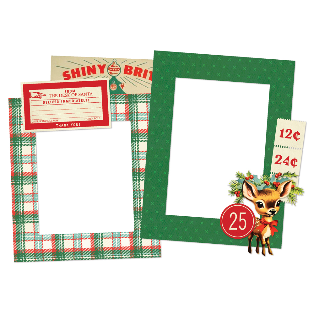 Simple Stories Simple Vintage Holly Jolly Chipboard Frames