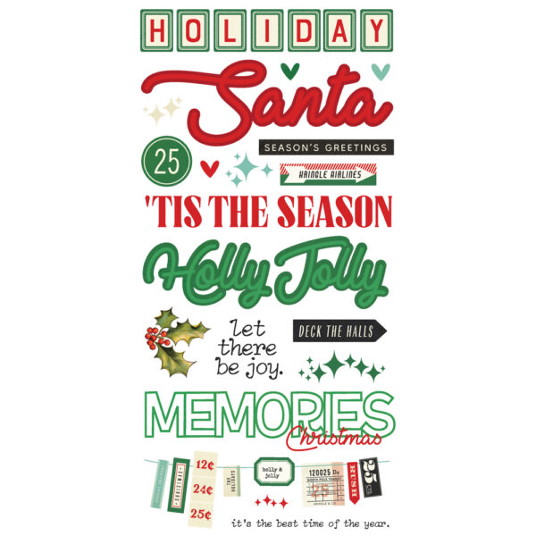 Simple Stories Simple Vintage Holly Jolly Foam Stickers