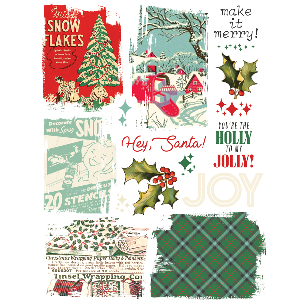 Simple Stories Simple Vintage Holly Jolly Rub Ons