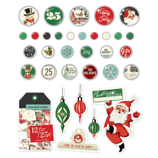 Simple Stories Simple Vintage Holly Jolly Rub Ons