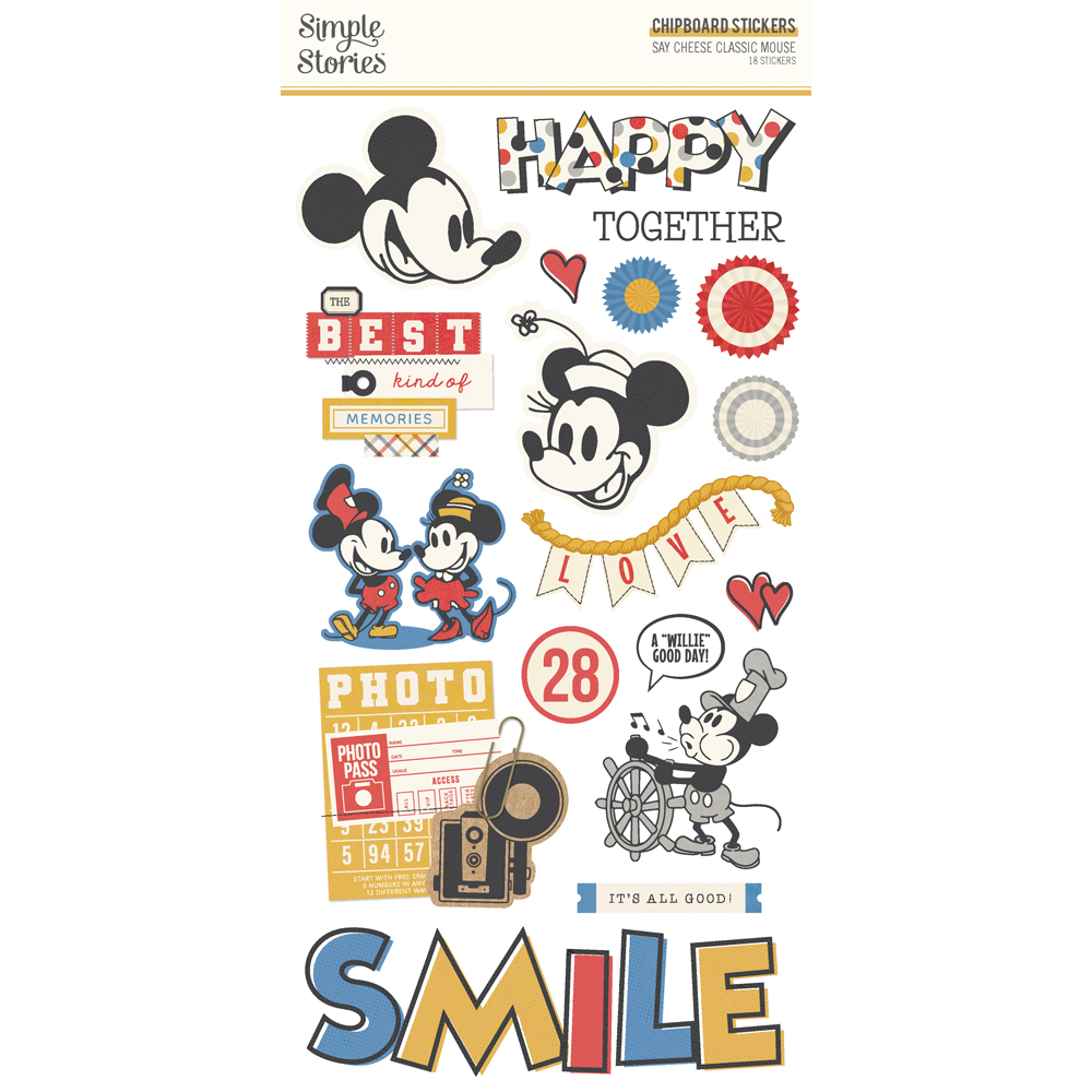 Simple Stories Say Cheese Classic Mouse 6X12 Chipboard