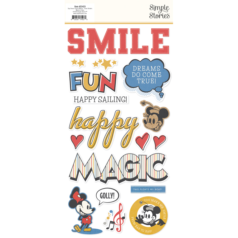 Simple Stories Say Cheese Classic Mouse Foam Stickers