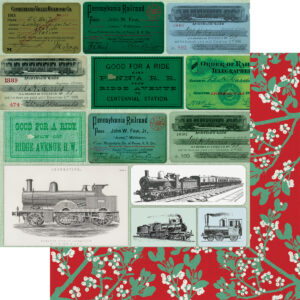 Fancy Pants North Pole Express 12X12 Railroad Mistletoe