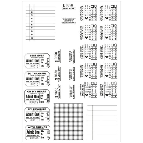 Sizzix A5 Clear Stamps Set 17PK w/4PK Framelits Die Set – Forever Journal Essentials By 49 and Market