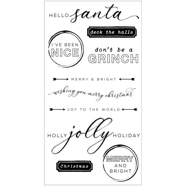 Sizzix Clear Stamps Set 10PK w/4PK Framelits Die Set – Jolly Sentiments By 49 and Market