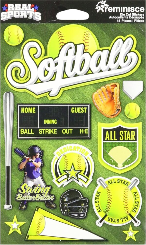 REMINISCE REAL SPORT 3D SOFTBALL STICKER