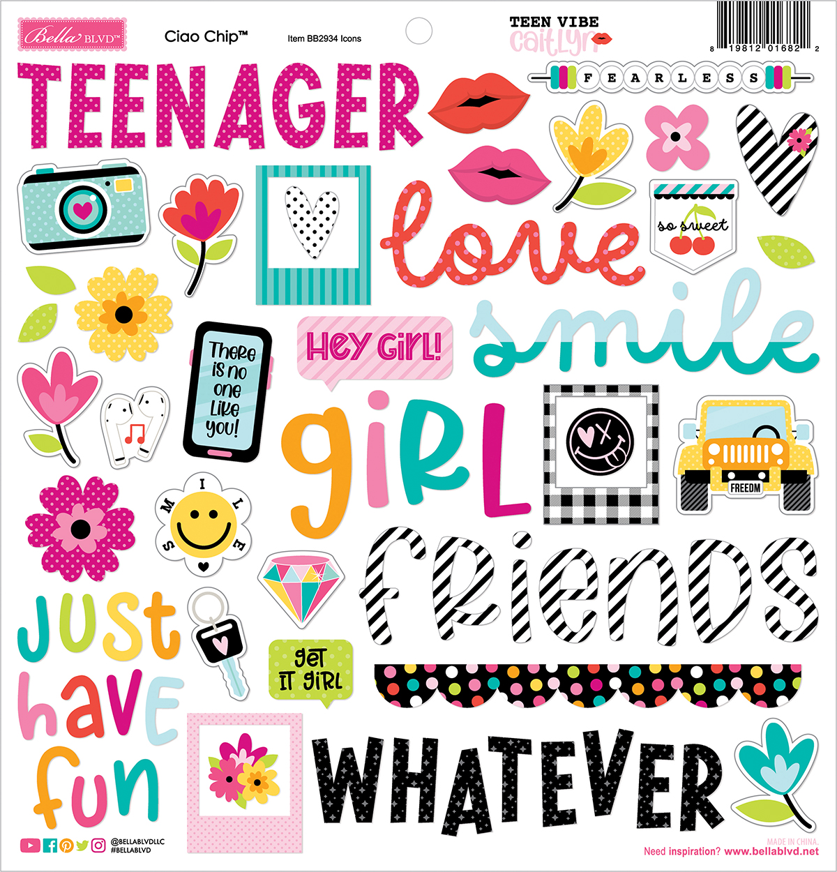 Bell Boulevard Teen Caitlyn Ciao Chipboard Icons