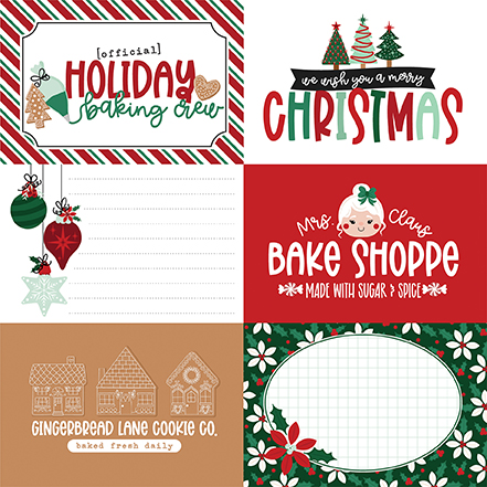 Echo Park Baking Spirits Bright 12X12 6X4 Journaling Cards