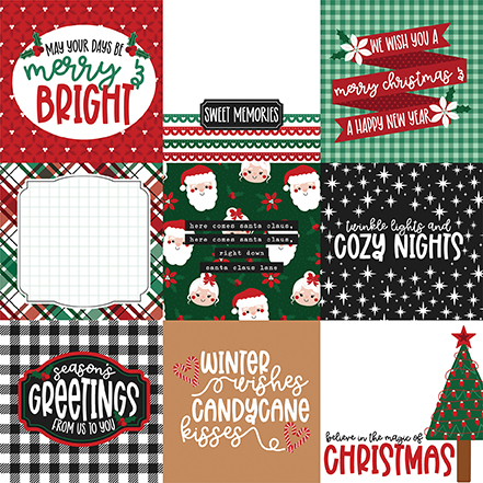 Echo Park Baking Spirits Bright 12X12 4X4 Journaling Cards