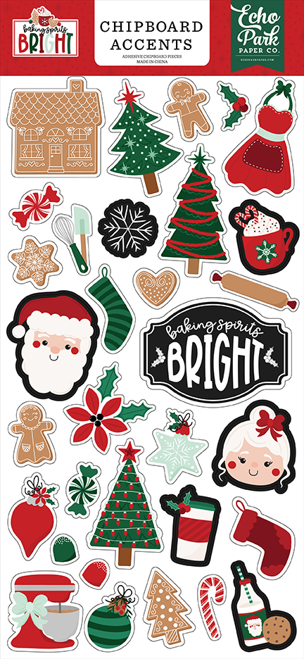 Echo Park Baking Spirits Bright 6X13 Chipboard Accents