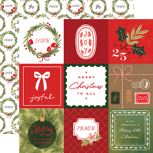 Echo Park Christmas Joy 12X12 4X4 Journaling Cards