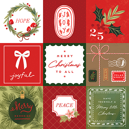 Echo Park Christmas Joy 12X12 4X4 Journaling Cards