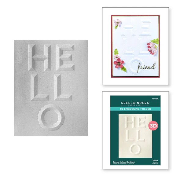 SPELLBINDERS 3D EMBOSS FOLD BEVELED HELLO