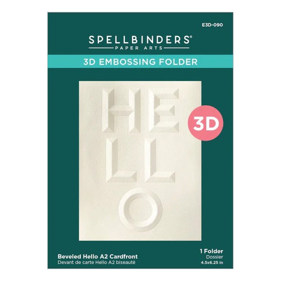 SPELLBINDERS 3D EMBOSS FOLD BEVELED HELLO